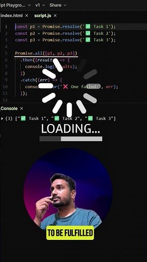 Learn Promise.all in Javascript in 60 Seconds 🚀 super javascript video #interviewpreparation