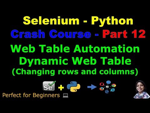 Learn Selenium with Python in 2025 | Part 12 - Dynamic Web Table Automation(changing rows & columns)