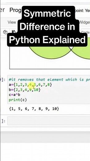 Python Programming Symmetric Difference Made Simple #python #ai