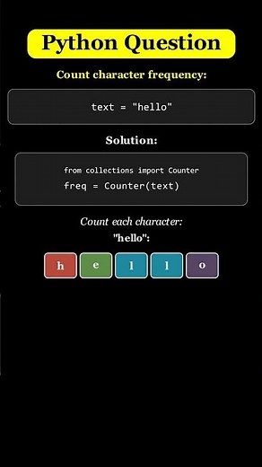 Python Counter: Count Character Frequency in Seconds! 🧠📊 #python #coding