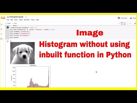 Image histogram without using function in python/ colabs