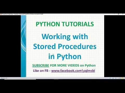 python tutorials | Stored Procedures in Python | python procedures | sql in python