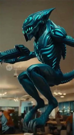 A alien jumped out a computer screen ￼