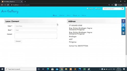 Art Gallery Project In PHP With Source Code