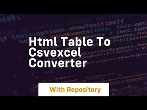 html table to csvexcel converter