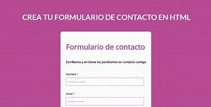 Crea un formulario de contacto en HTML - Diseñador web freelance: Javi Niguez / Wordpress y Prestashop