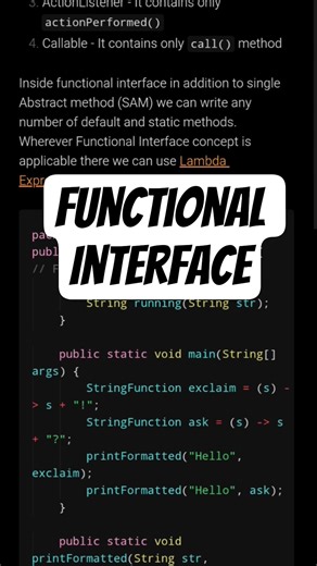 Functional Interface in Java #shortvideo