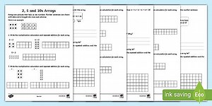 2, 5, 10s Arrays Worksheets