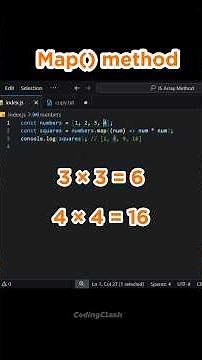Map() Method Explained | CodingClash | #coding #arraymethods #javascript