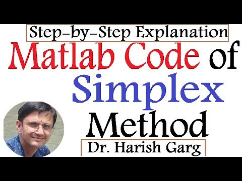MATLAB CODE OF SIMPLEX METHOD for LPP: Step-by-Step Explanation
