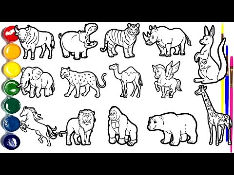 🖍️ How to Draw 16 Animals for Kids Step by Step Easy Drawing Tutorial 🦁🐘🦄