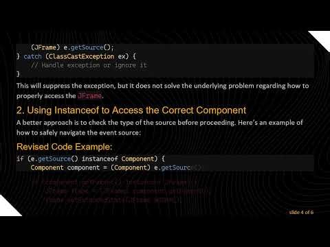 Resolving ClassCastException in JMenuItem Actions Within JPopupMenu