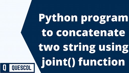 Python program to concatenate String using join() method