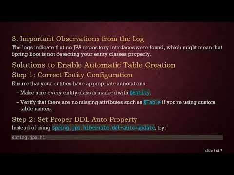 Troubleshooting MySQL Table Creation Issues in Spring Boot Applications
