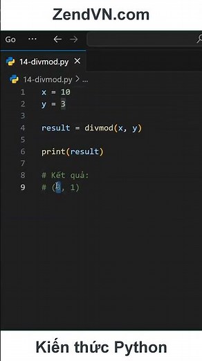 Các hàm thông dụng trong Python - 14 - Divmod #python #laptrinhpython #hocpython #phamvuongquy