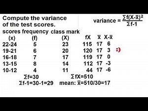 variance for grouped data