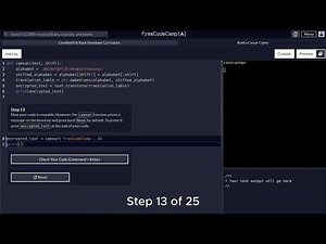 FreeCodeCamp - Full Course - Python Project - Step 1 to 25 - Caesar Cipher