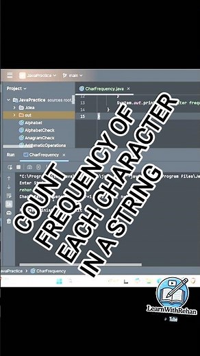 Count Frequency of Each Character in a String | Java String Program Explained Step by Step 🔥 #coding
