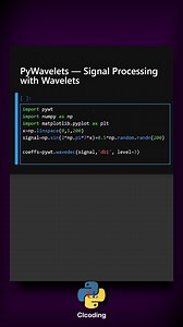 PyWavelets — Signal Processing with Wavelets [https://pythonclcoding.gumroad.com/l/uiwqx](https://pythonclcoding.gumroad.com/l/uiwqx) | Python Coding