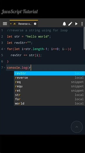 Reverse a String in JavaScript | JS Tutorial | ‪@codeDynasty-O95‬