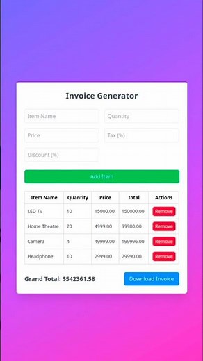 Build an Invoice Generator Web App with JavaScript & Tailwind CSS | Full Tutorial #invoicegenerator
