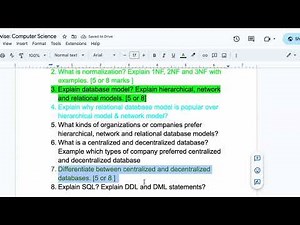 DBMS Class 12 Computer Science Most Repeated and Important Questions - Neb Class 12 (Database)