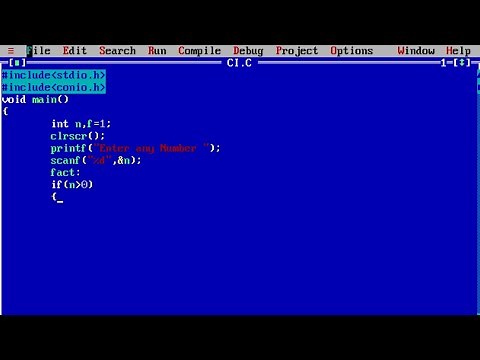 Factorial number program in c using Goto statement | factorial program without using loop in c