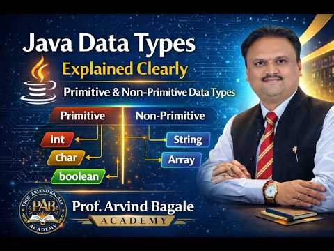 Java Data Types Explained Clearly | Primitive & Non-Primitive Data Types | Prof.ArvindBagale Academy
