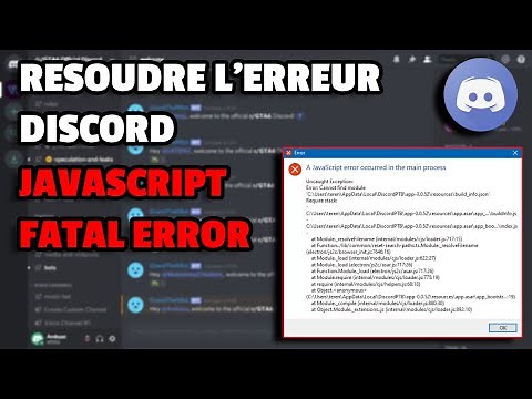 Comment Résoudre l'Erreur Javascript Discord | A Fatal JavaScript Error Occurred 2020