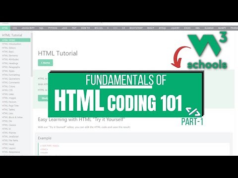 HTML Coding 101: 01 Introduction to HTML - Master the Basics with W3Schools HTML Tutorial