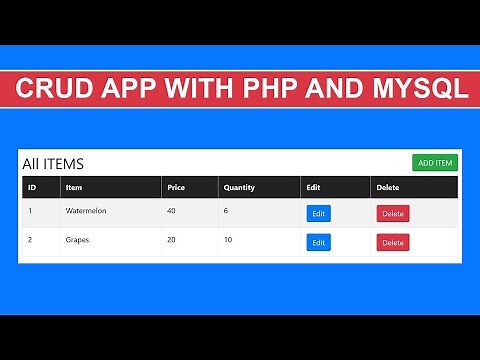 INTRODUCTION TO CRUD APPLICATION IN PHP | PHP CRUD OPERATION USING MYSQL #1