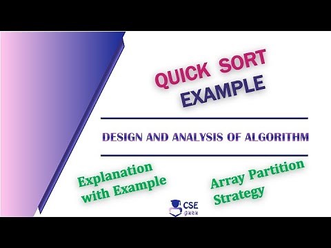 Quick Sort Example1| Divide & Conquer Technique | Lec 26 | Design & Analysis of Algorithm