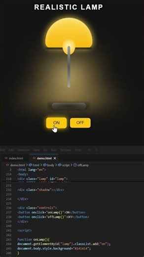 The Power of CSS 💡 Real Lamp Made With Only HTML & CSS #shorts #coding #trending #viralvideo