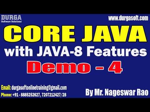 CORE JAVA with JAVA-8 Features tutorials || Demo - 4 || by Mr. Nageswar Rao On 26-02-2026 @6PM (IST)