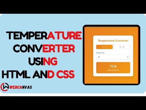 Temperature Converter | HTML CSS JS | Web Canvas