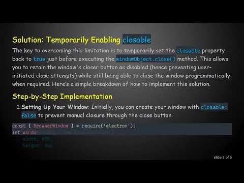 How to Close Electron.js Windows with closable: false Enabled
