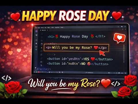 I Built a Rose Day Proposal Website Using Code 🌹💻 | HTML CSS JavaScript Project