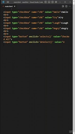 JavaScript Select/Unselect all Checkbox from Button #javascript #javascripttutorials #html #html5