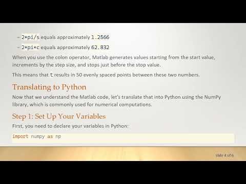 Converting Matlab Matrix Declaration to Python