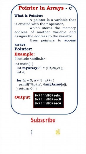 pointers in arrays c‪@ensolutions5210‬ #en #coding #clanguage #clanguageforbegineers