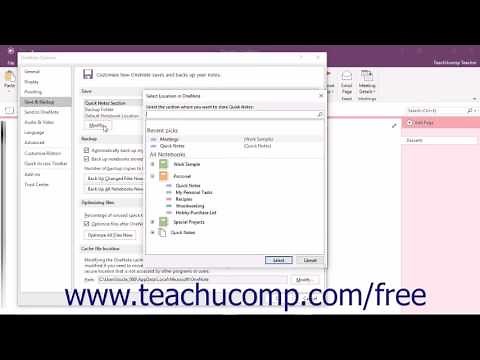 OneNote 2016 Tutorial Changing OneNote Options Microsoft Training