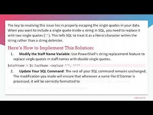 Resolving Quotation Errors in SQL Server Imports Using PowerShell