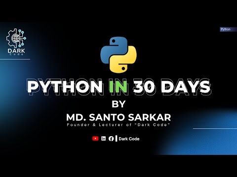Python in 30 Days | Python | Dark Code