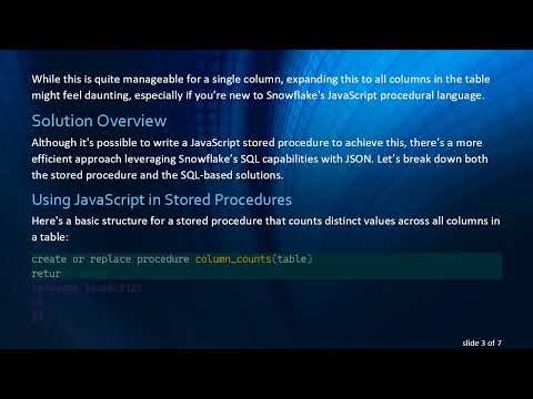 How to Iterate Over All Columns in a Snowflake Table Using JavaScript Stored Procedures