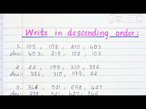 Write in descending order