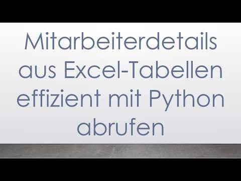 Mitarbeiterdetails aus Excel-Tabellen effizient mit Python abrufen