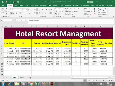 How To Make Hotel Booking Management Sheet in Excel