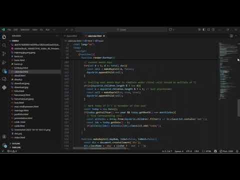 create a calendar using html css and js 🗓 👈😎 || #shorts||#ytshorts||#trending|#coding | #csstudent