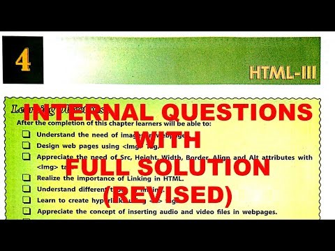 DAV CLASS 8 COMPUTER CHAPTER 4 | HTML III | INTERNAL QUESTIONS WITH SOLUTION | NOTES