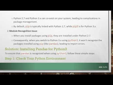 Resolving the No module named pandas Issue in Python3: Your Complete Guide